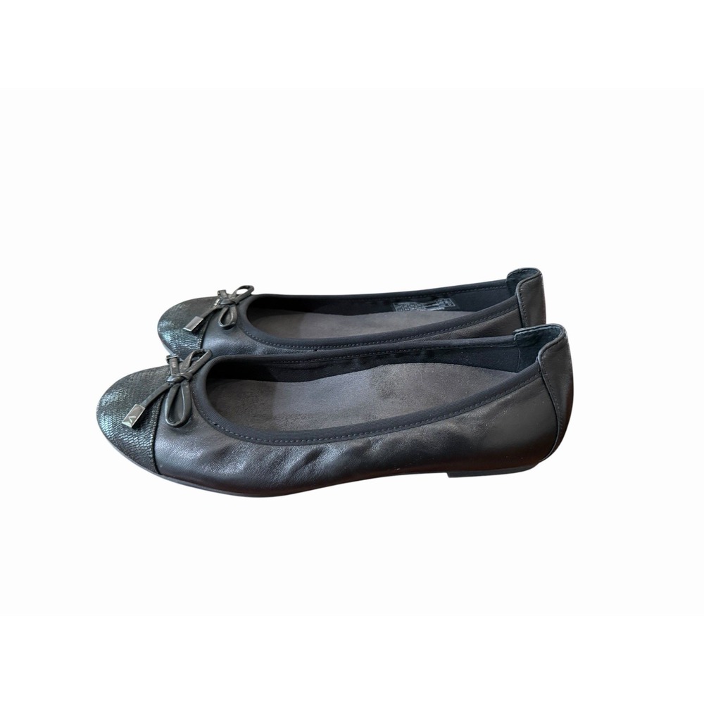 Vionic 359 Minna Ballet Flats Cap Toe Slip On Black Women's Size 7.5